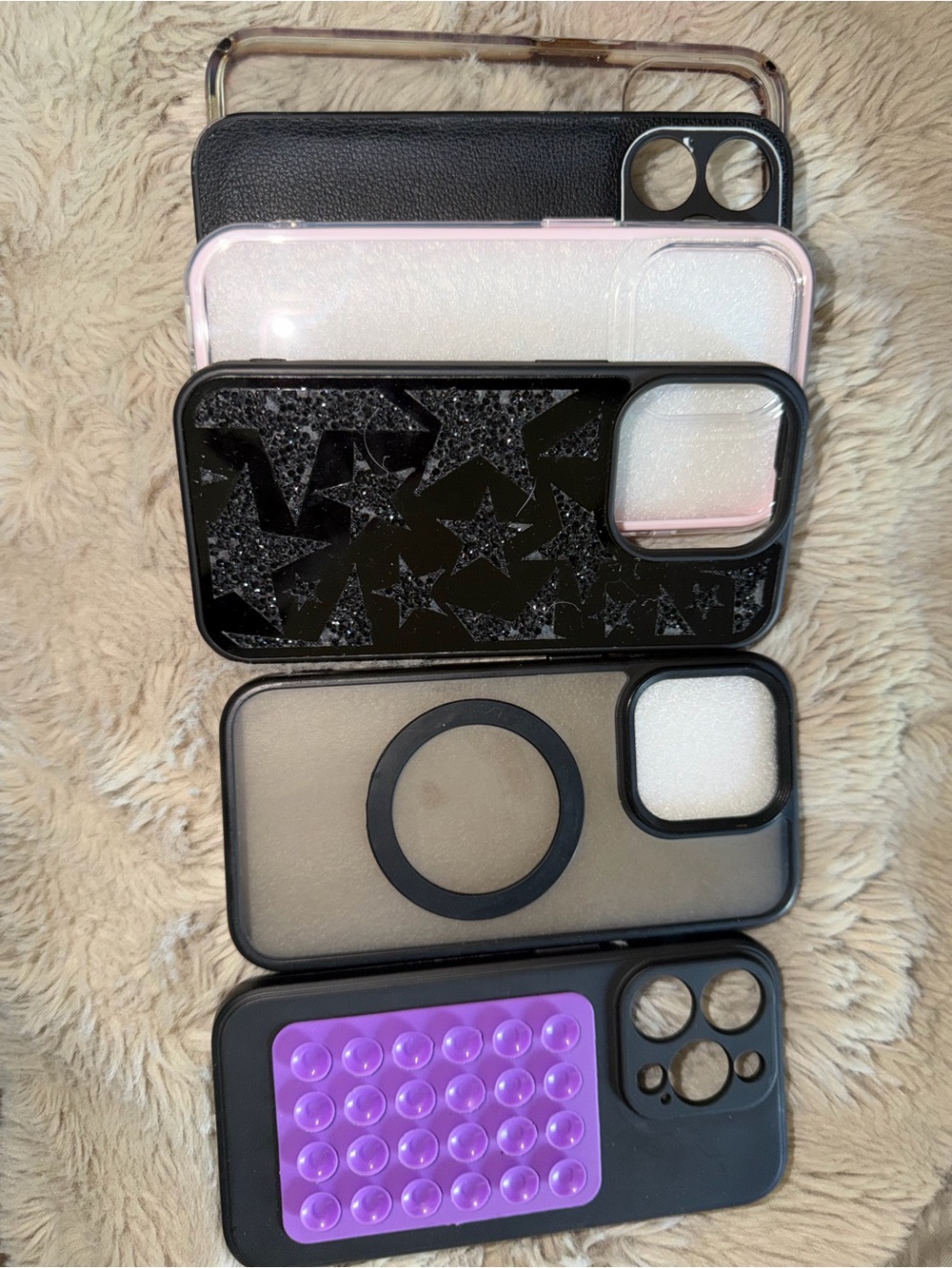 Apple Phone Case Set - Black, Pink, Purple, Clear, White